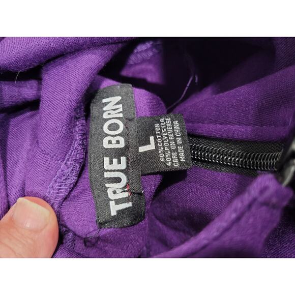 True Born Women's Purple Track Jacket and‎ Pant set size Large #P3 - Picture 5 of 5